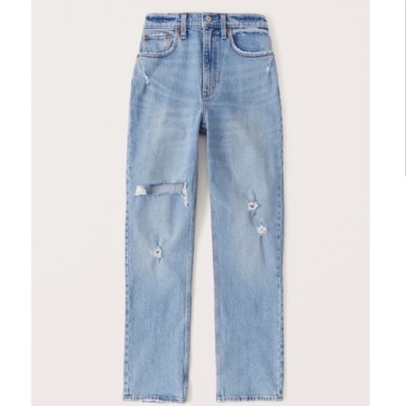 Abercrombie 90s Ultra High Rise Straight Jeans - Picture 1 of 6
